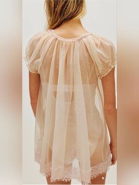 Free People Sheer Blush Pink Sequin Bodysuit